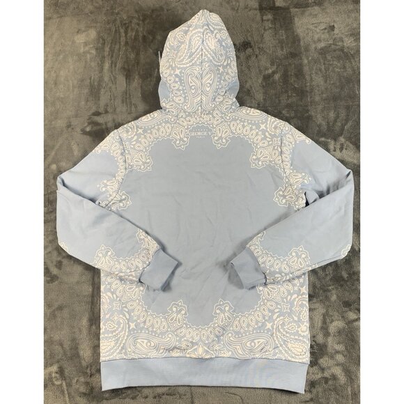 Avenue George V Paris Hoodie Light Blue Sweatshirt Rhinestone Men's Size Large - Picture 2 of 12
